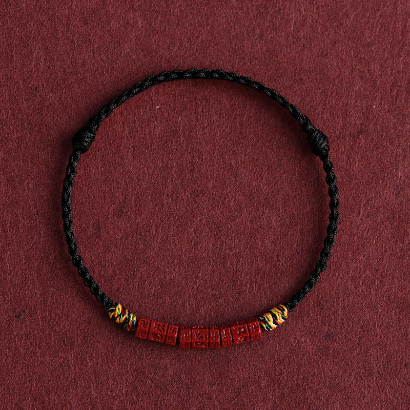 Six-Syllable Mantra Bracelet & Anklet - Anklet - Women's - Black Rope