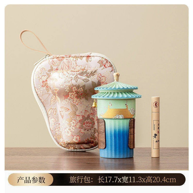 Heritage Office Tea Cup Collection - Forbidden City Crane · Sky Blue