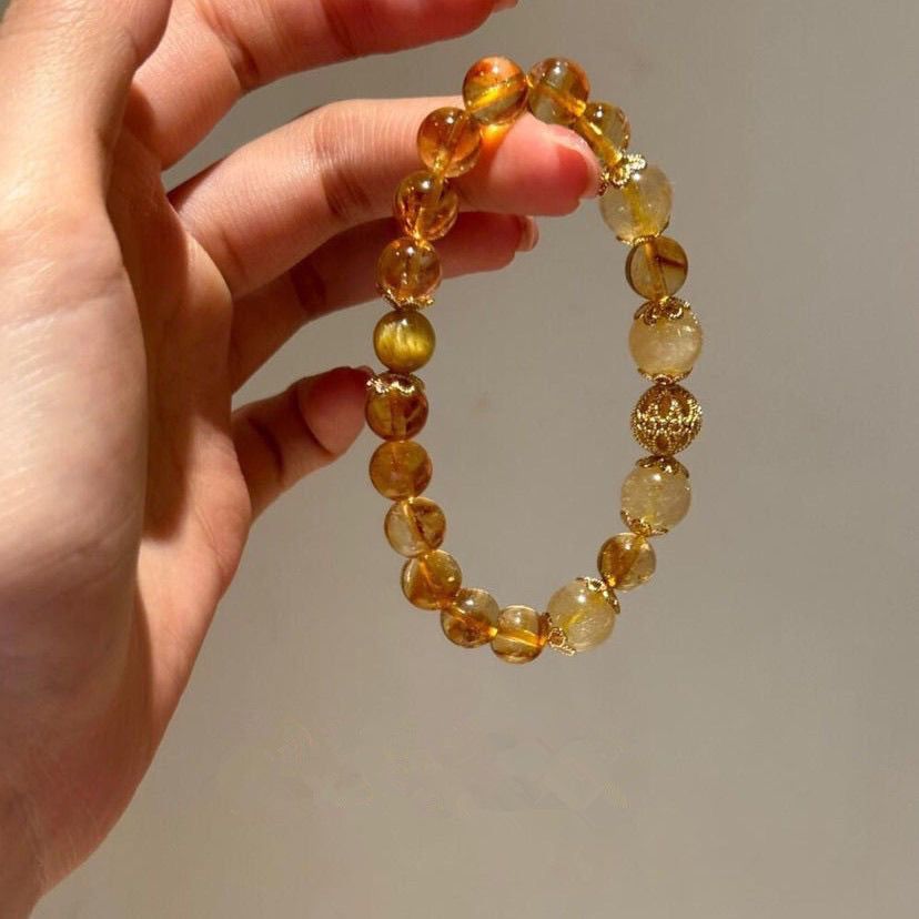 Nine-Tailed Fox Blessing Bracelet - Citrine-Tone Lucky Boss