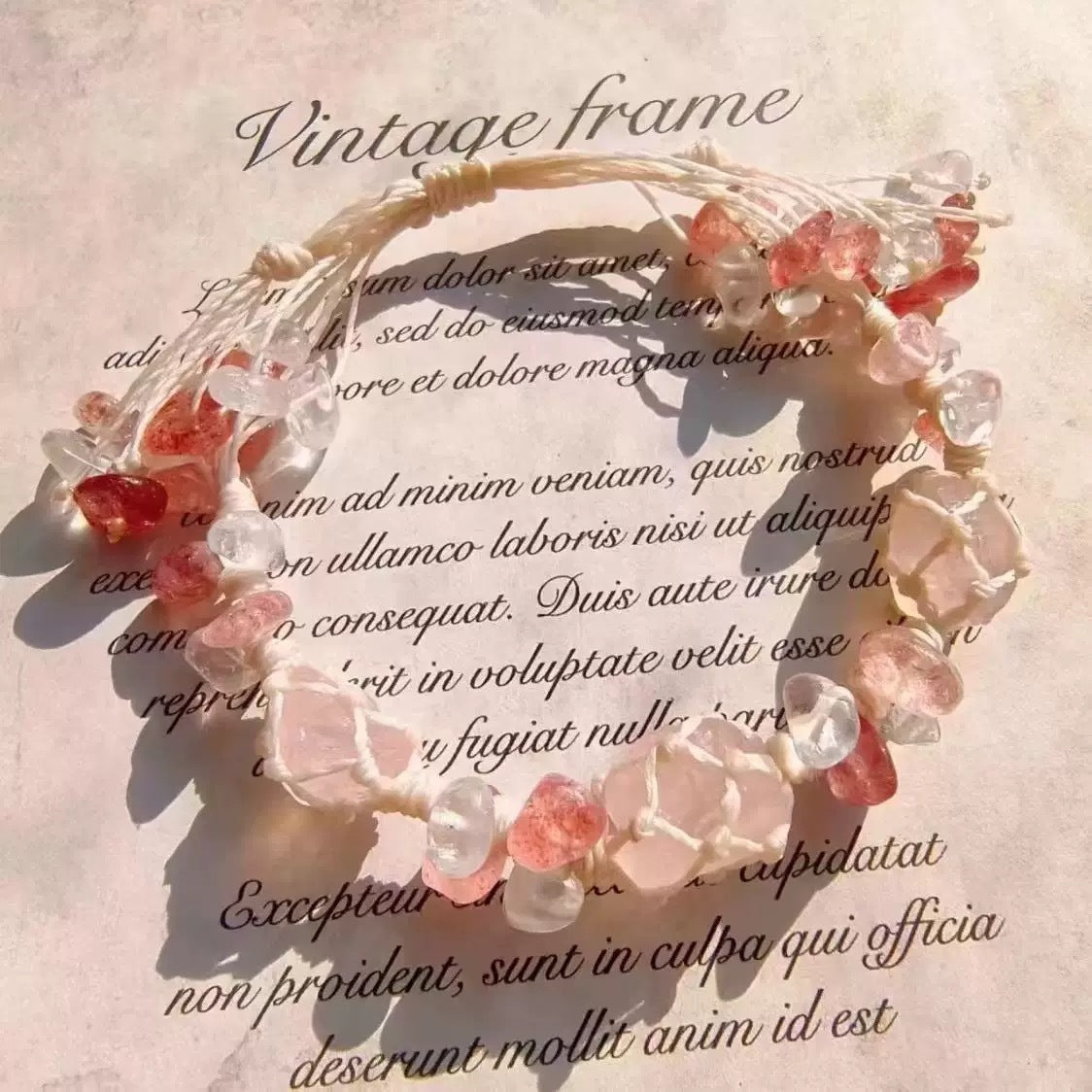 Monet Garden Woven Bracelet - Pink