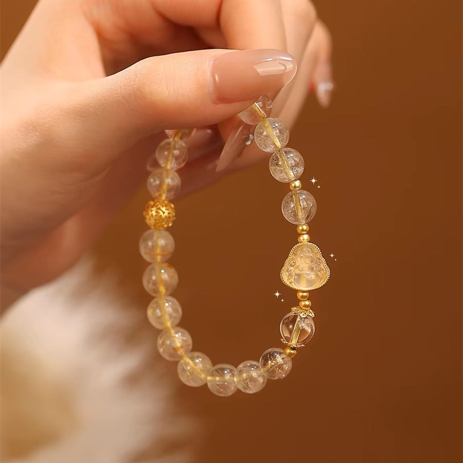 Nine-Tailed Fox Blessing Bracelet - Tea-Tone Guardian Bead Bracelet