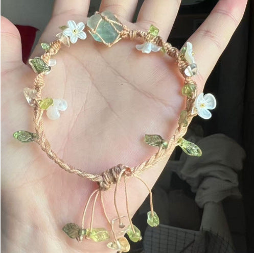 Monet Garden Woven Bracelet - Green Design 02