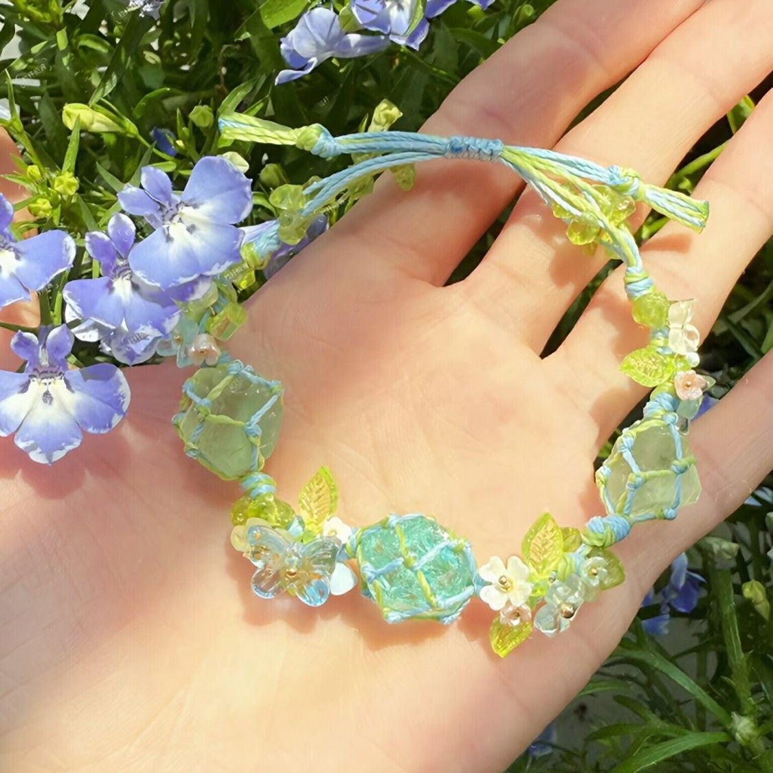 Monet Garden Woven Bracelet - Cherry Blossom Sea Salt