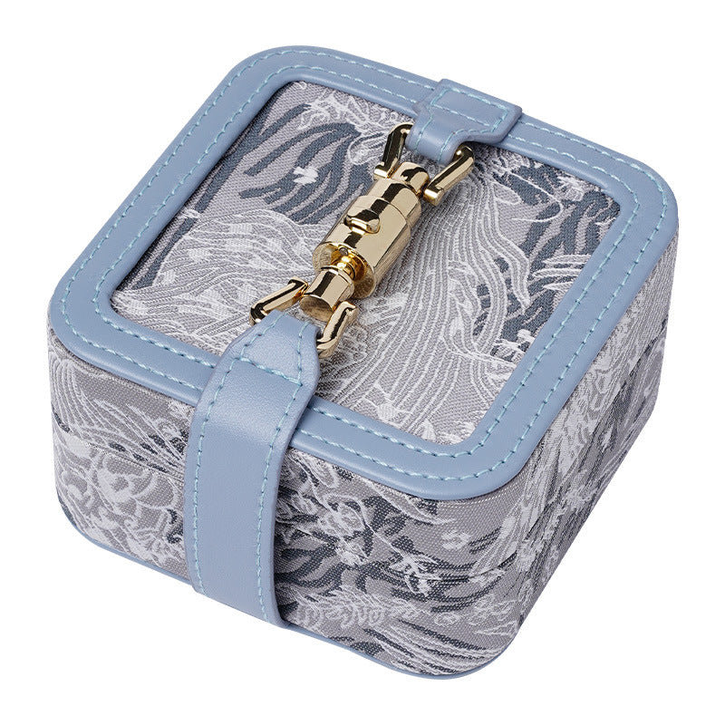 Jacquard Portable Jewelry Case - Jacquard Blue