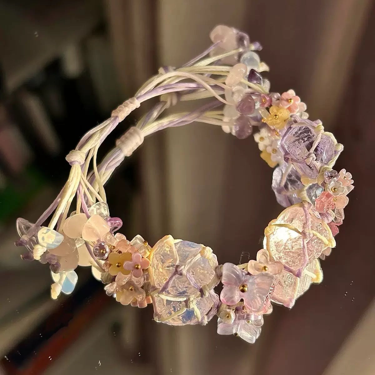 Monet Garden Woven Bracelet - Grape Smoothie