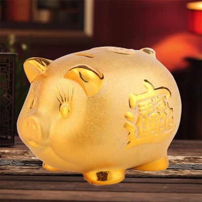 Gold Ceramic Piggy Bank