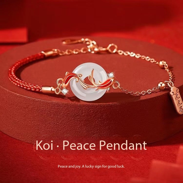 Koi Red String Bracelet & Pendant - Bracelet