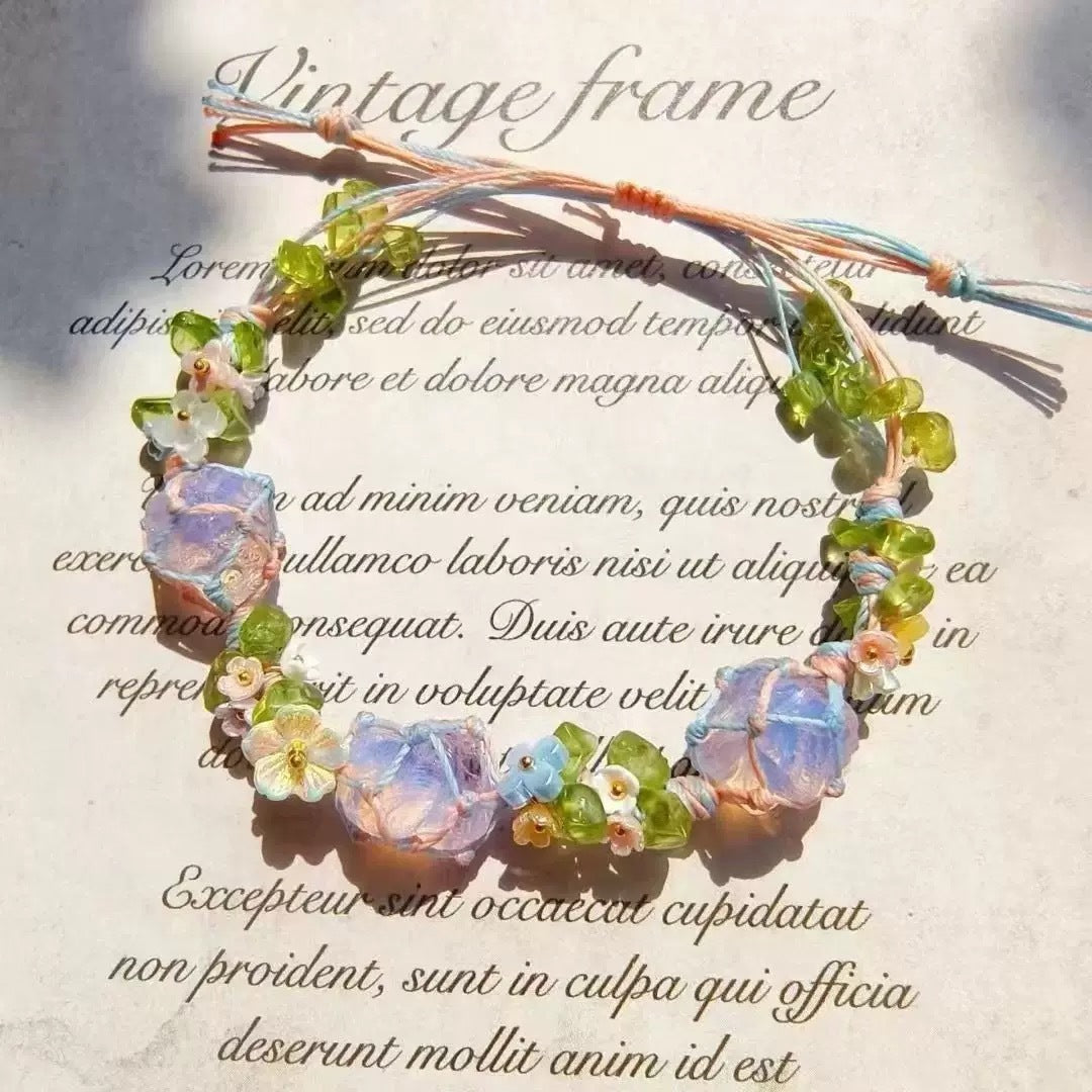 Monet Garden Woven Bracelet - Flowers