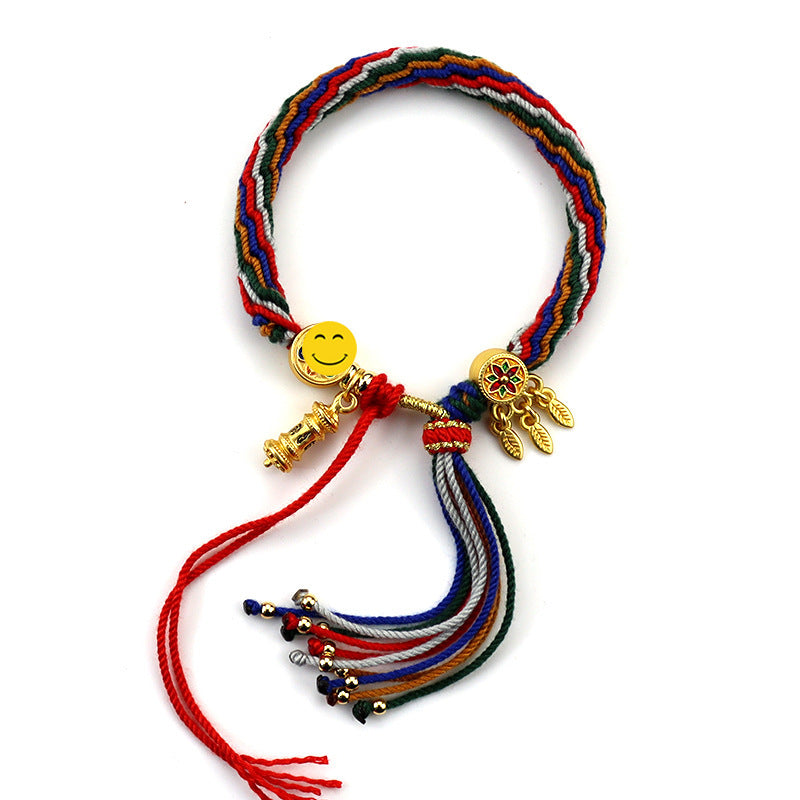 Thangka Gau Box Bracelet - Red and Blue · Tibetan Reincarnation Bracelet