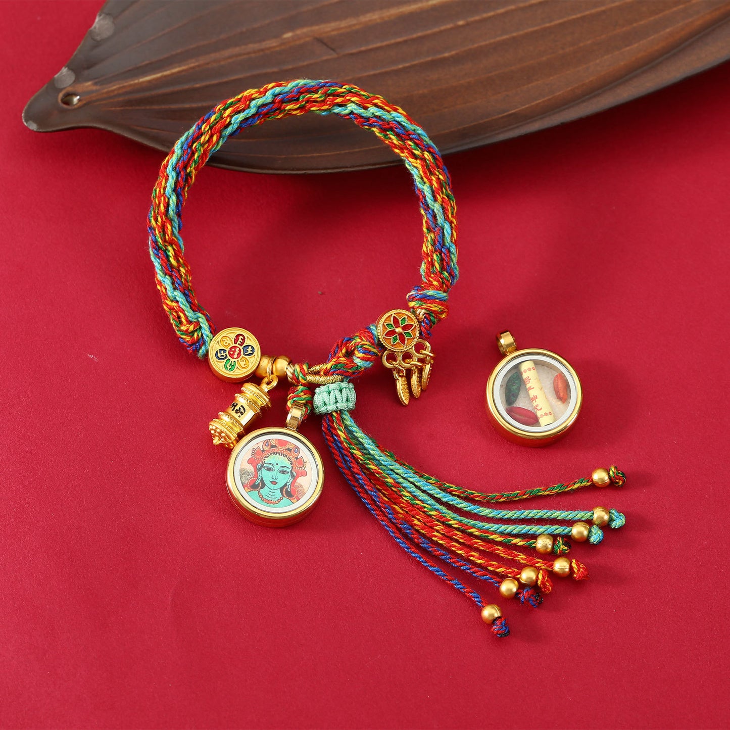Thangka Gau Box Bracelet - Green Tara · Design 05