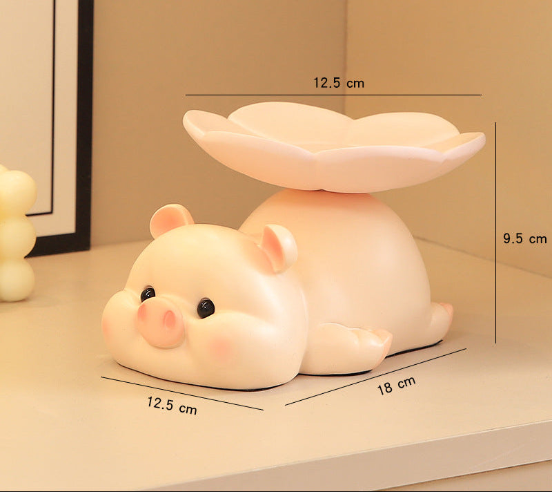 Cute Little Pig Desk Organizer & Key Rack - Cream · Organizer Only