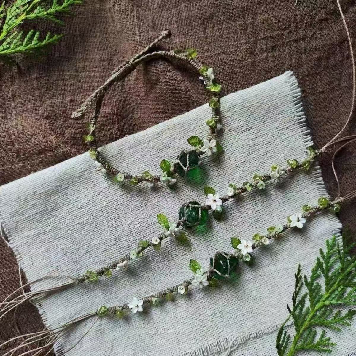 Monet Garden Woven Bracelet - Olive Branch