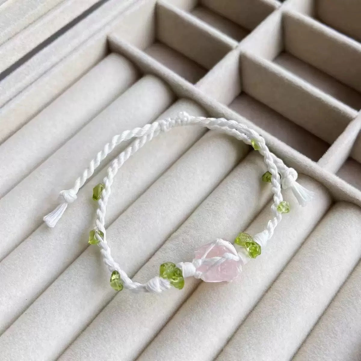 Monet Garden Woven Bracelet - Pink Green