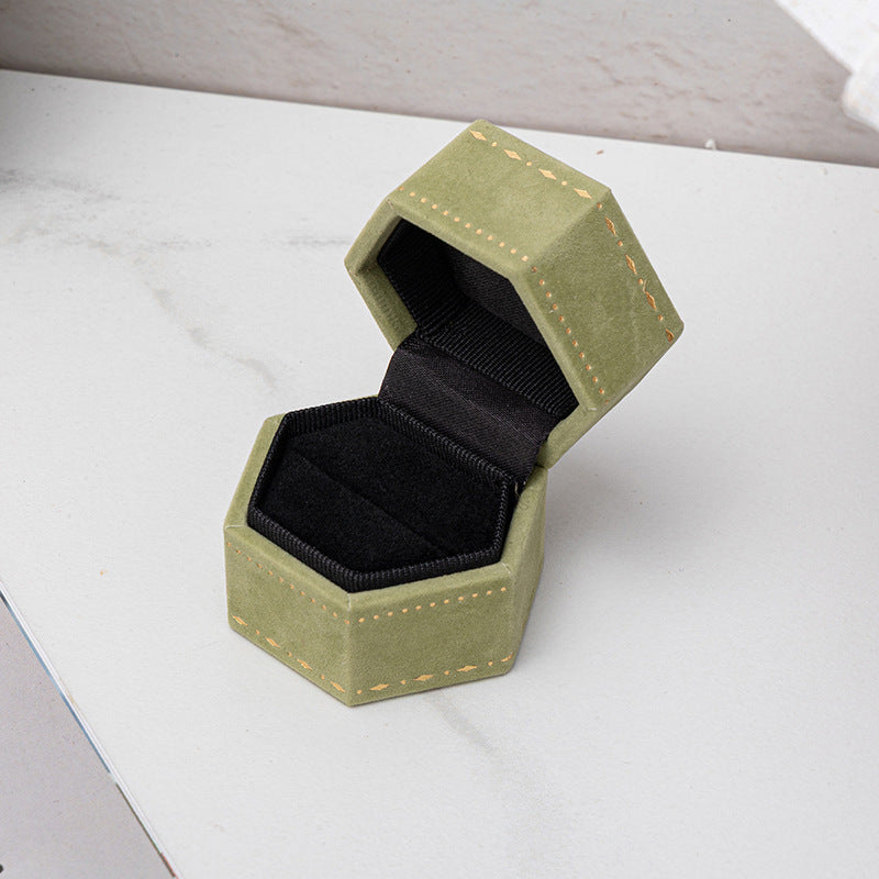Hexagon Velvet Ring Box
