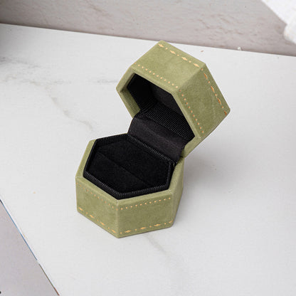 Hexagon Velvet Ring Box
