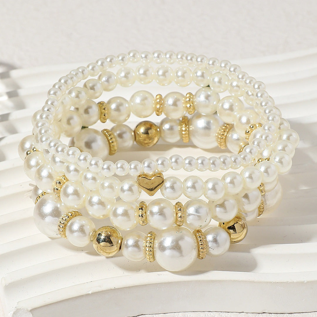 Stackable Leaf Charm Beaded Bracelet - Gold · Standard