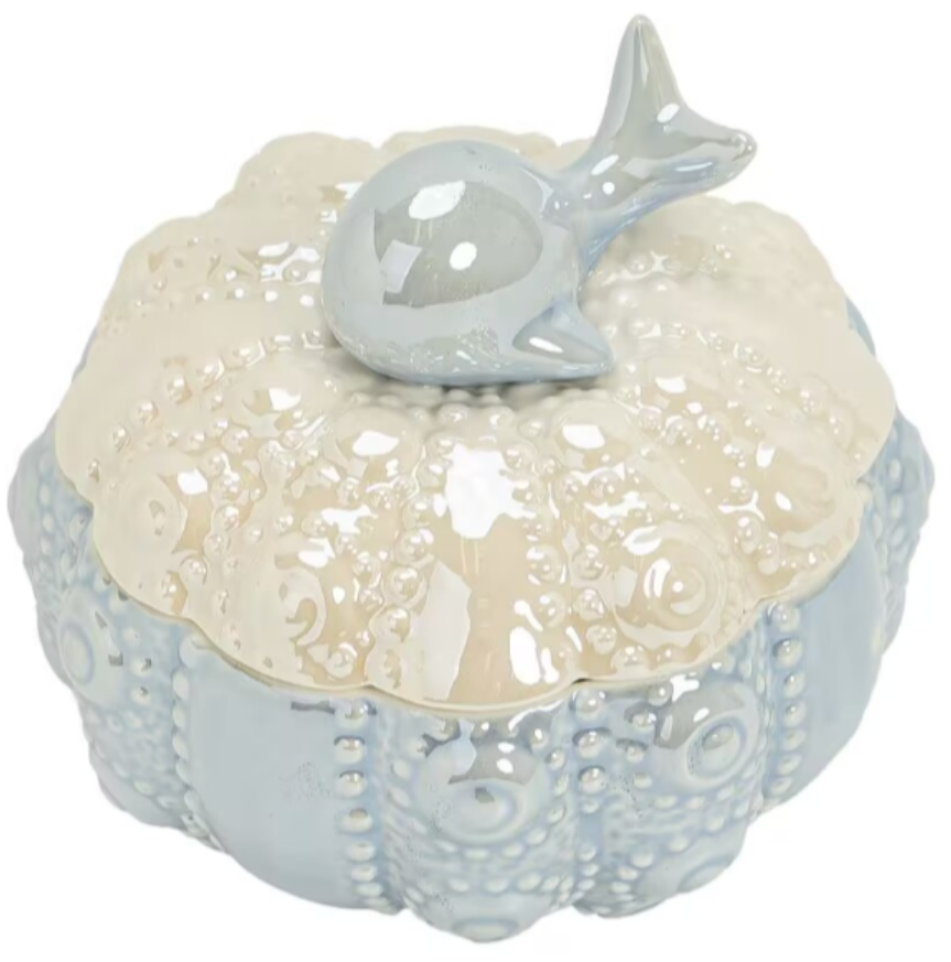 Ceramic Dolphin Jewelry Box - Ceramic Dolphin Jewelry Box - Ocean Style Storage Box - Tea Box