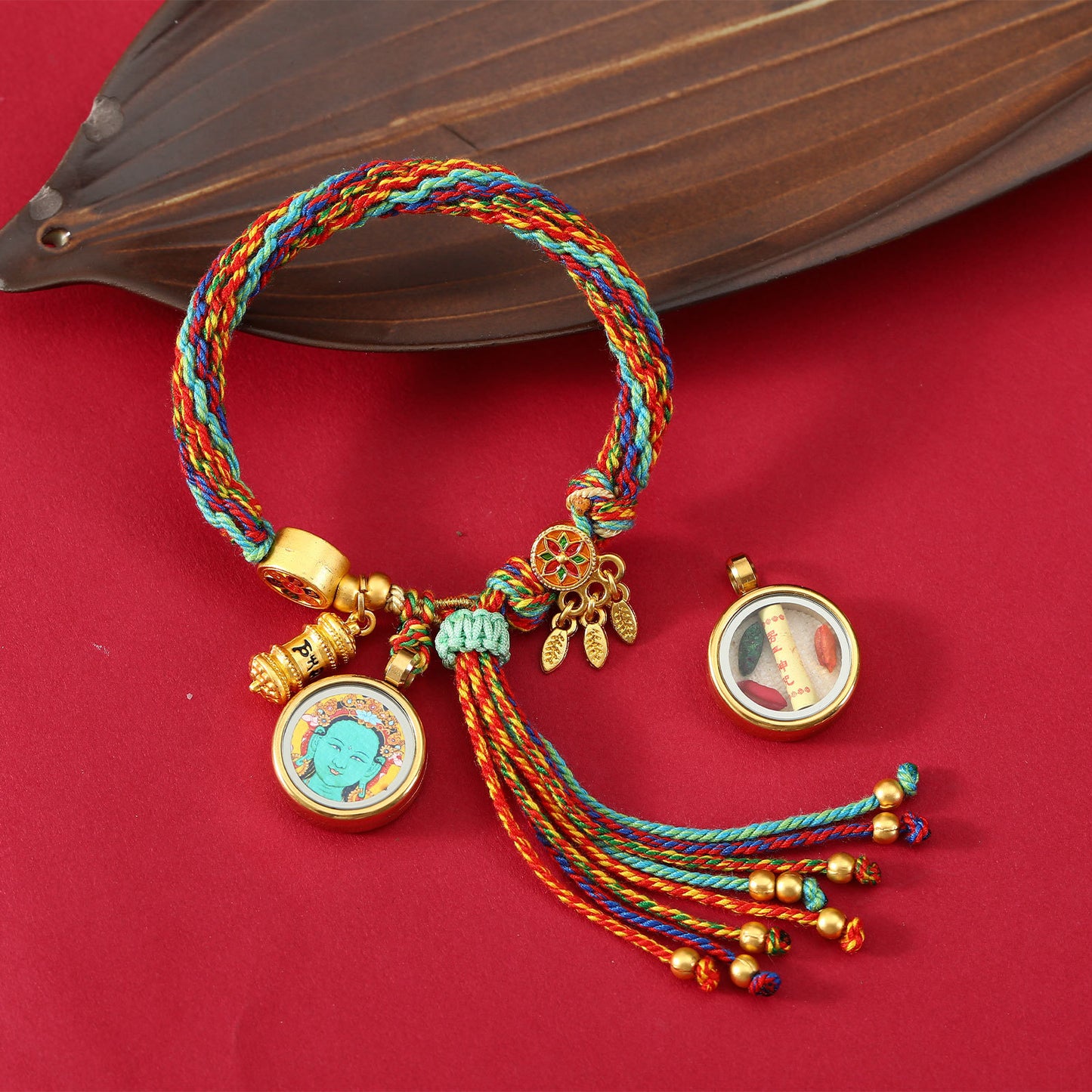Thangka Gau Box Bracelet - Green Tara · Design 03