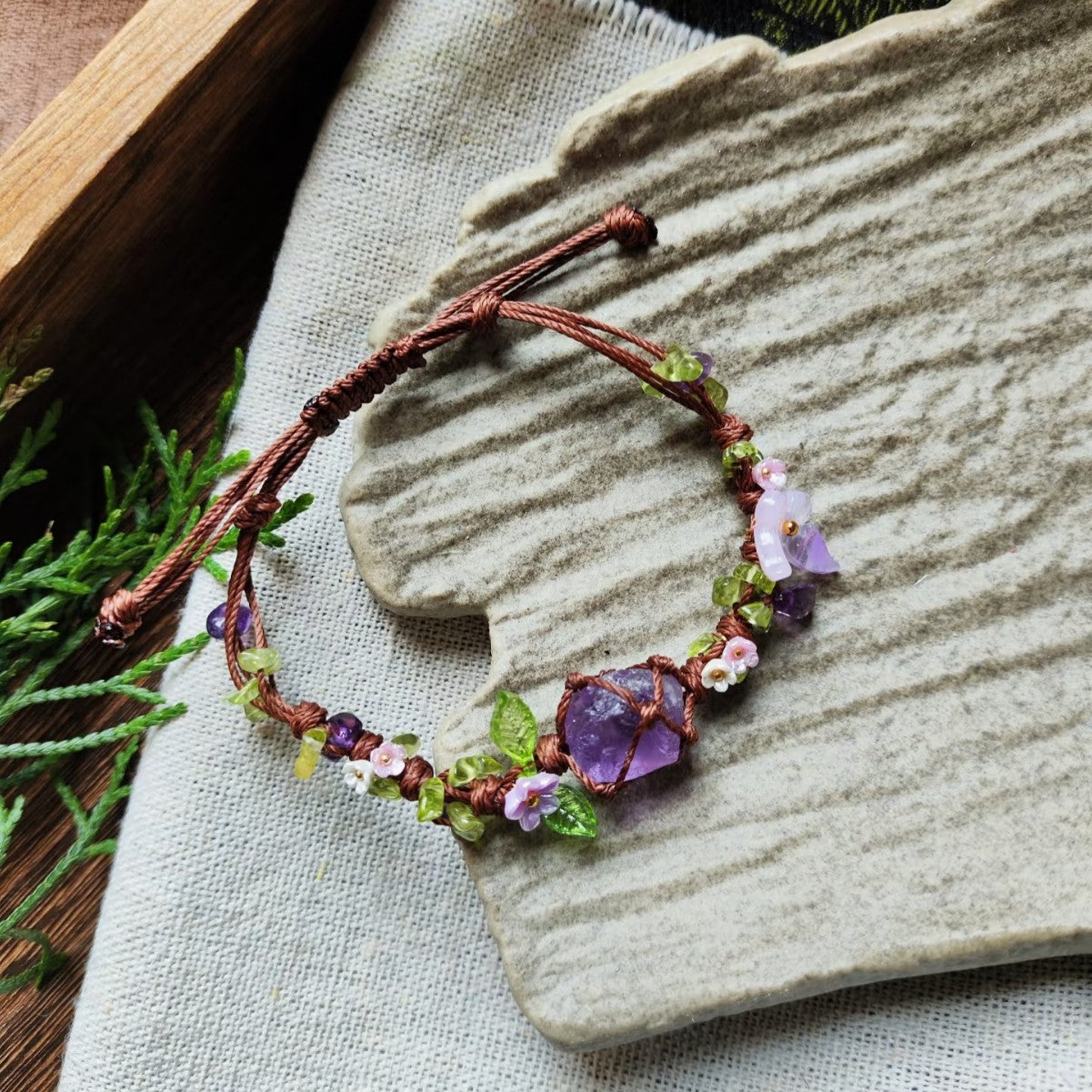 Monet Garden Woven Bracelet - Wisteria