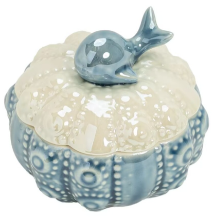 Ceramic Dolphin Jewelry Box - Ceramic Dolphin Jewelry Box - Ocean Style Storage Box - Tea Box