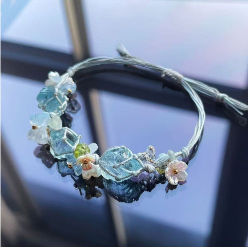 Monet Garden Woven Bracelet - Clear Spring