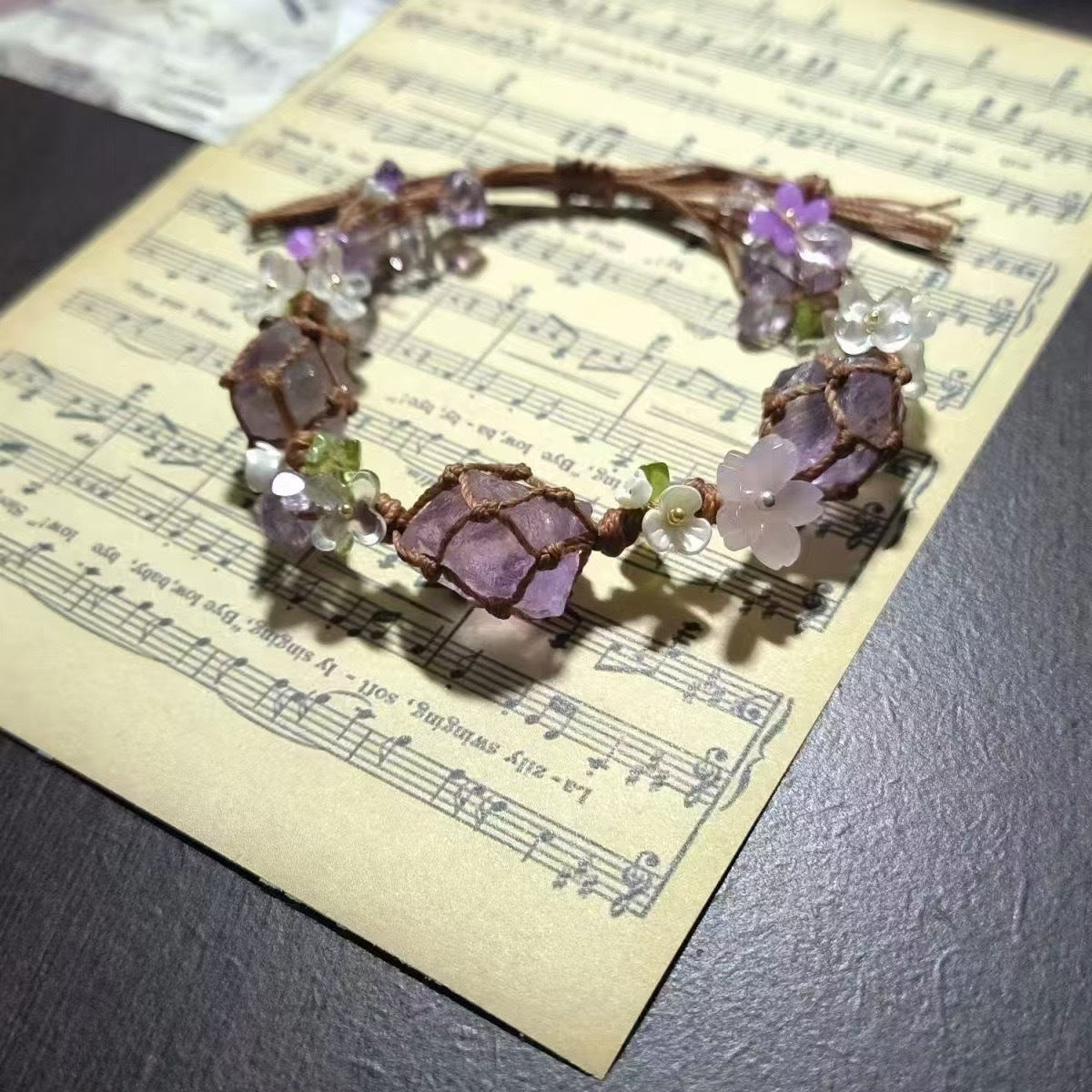 Monet Garden Woven Bracelet - Purple Forest