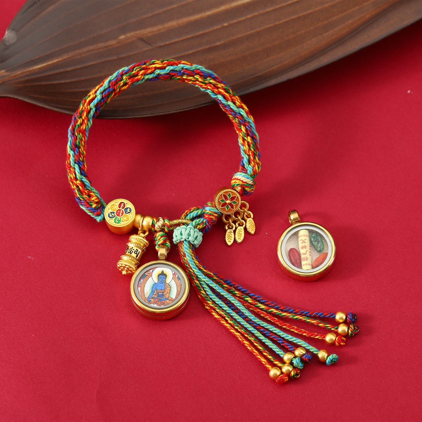 Thangka Gau Box Bracelet - Green Tara · Design 07