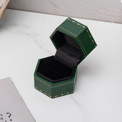 Hexagon Velvet Ring Box