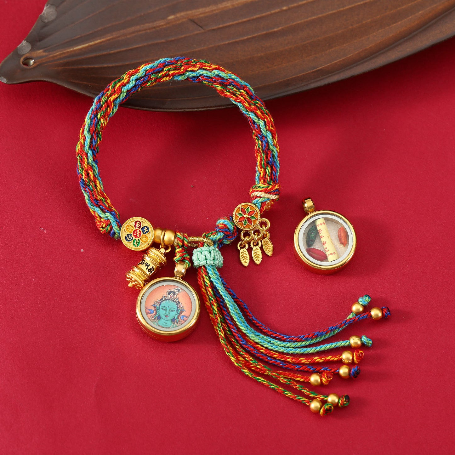 Thangka Gau Box Bracelet - Green Tara · Design 02
