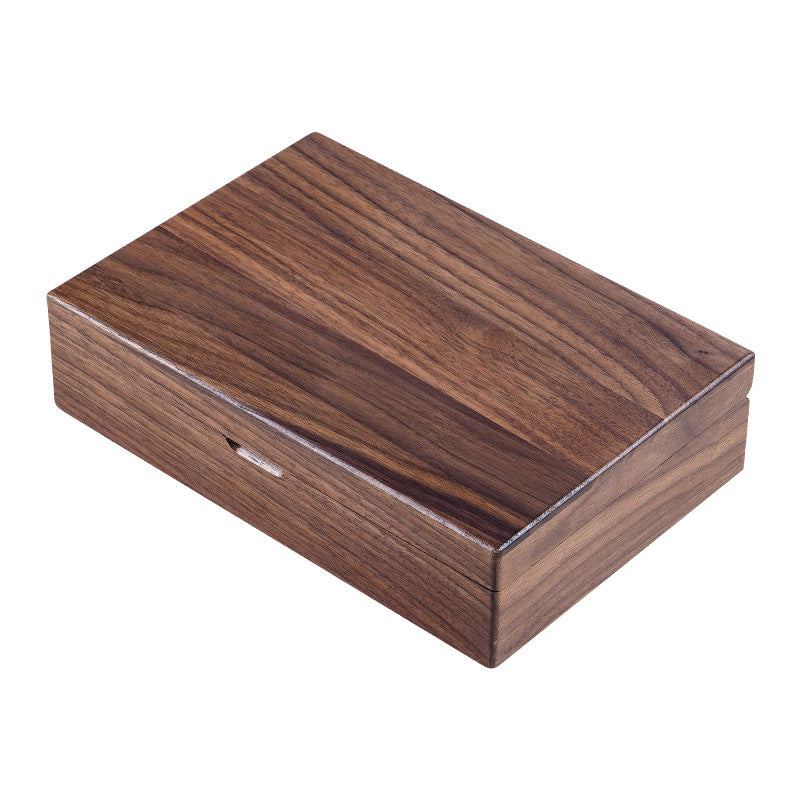 Walnut Solid Wood Jewelry Box - Black