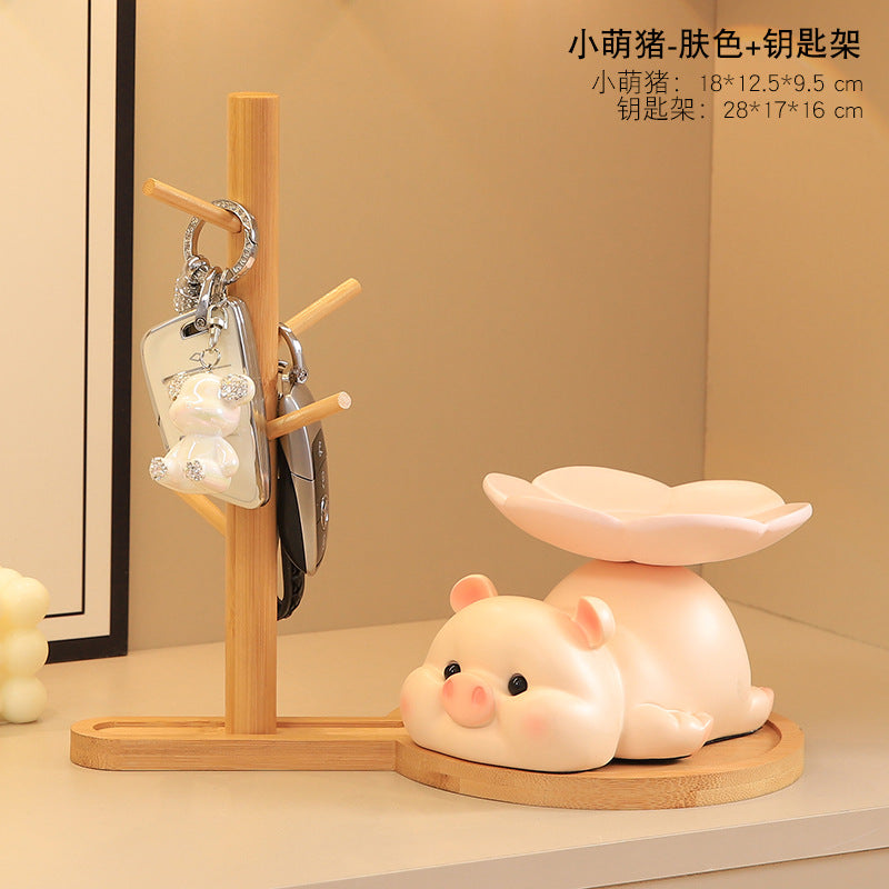 Cute Little Pig Desk Organizer & Key Rack - Cream · Key Rack · Layout A