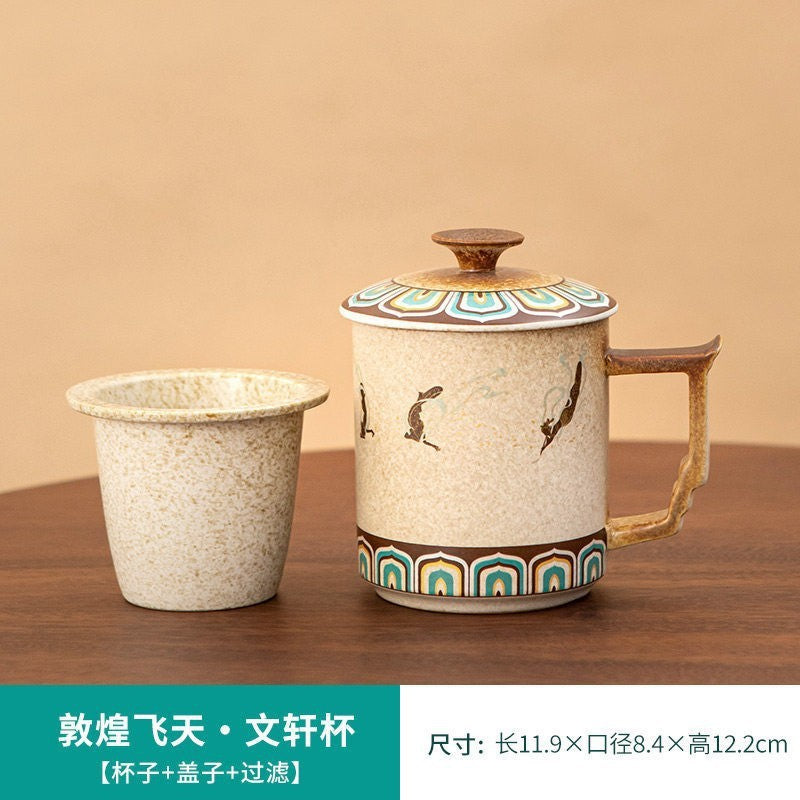 Dunhuang Tea Infuser Mug Collection - Wenxuan · Cup + Lid + Filter · Standard Package