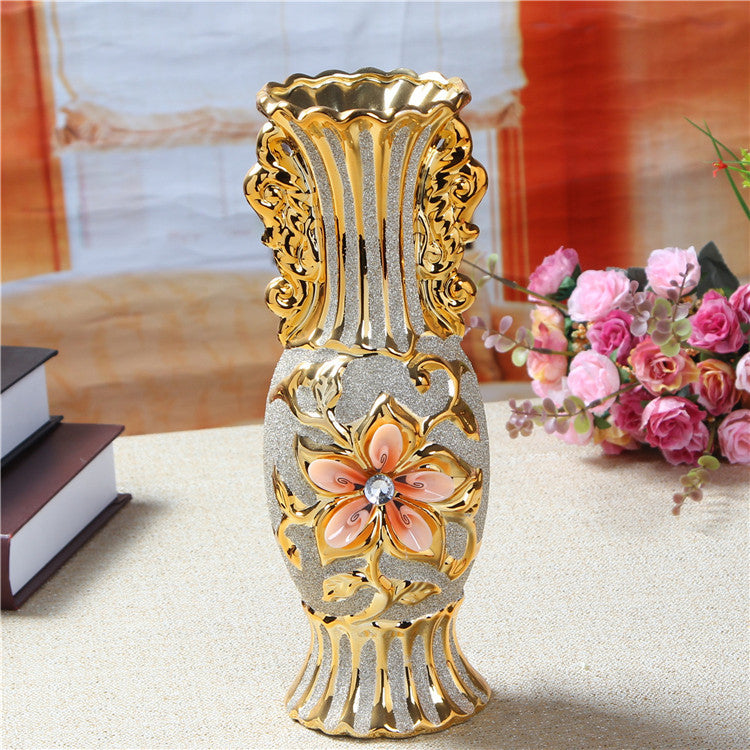 European Gold Ceramic Vase Collection - Gold · Design 03