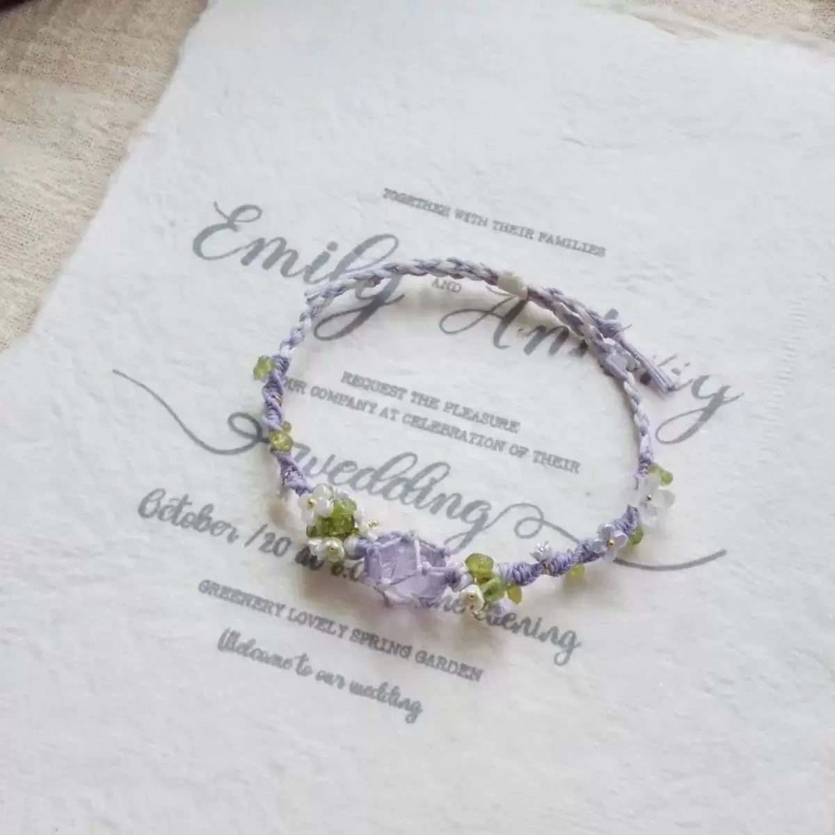 Monet Garden Woven Bracelet - Purple Iris