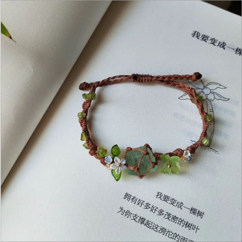 Monet Garden Woven Bracelet - Green Forest