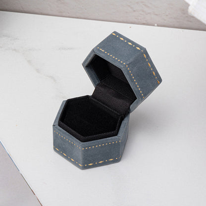 Hexagon Velvet Ring Box