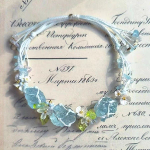 Monet Garden Woven Bracelet - Forget-Me-Not