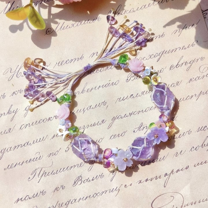 Monet Garden Woven Bracelet - Translucent Purple Elf
