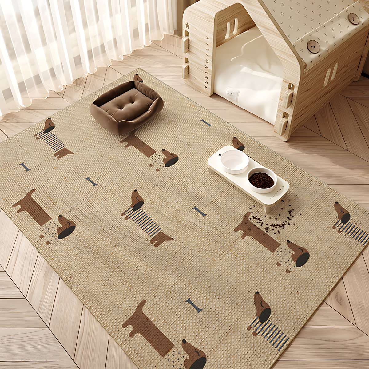 Pet supplies-Cat scratch and tear-resistant pet floor mat
