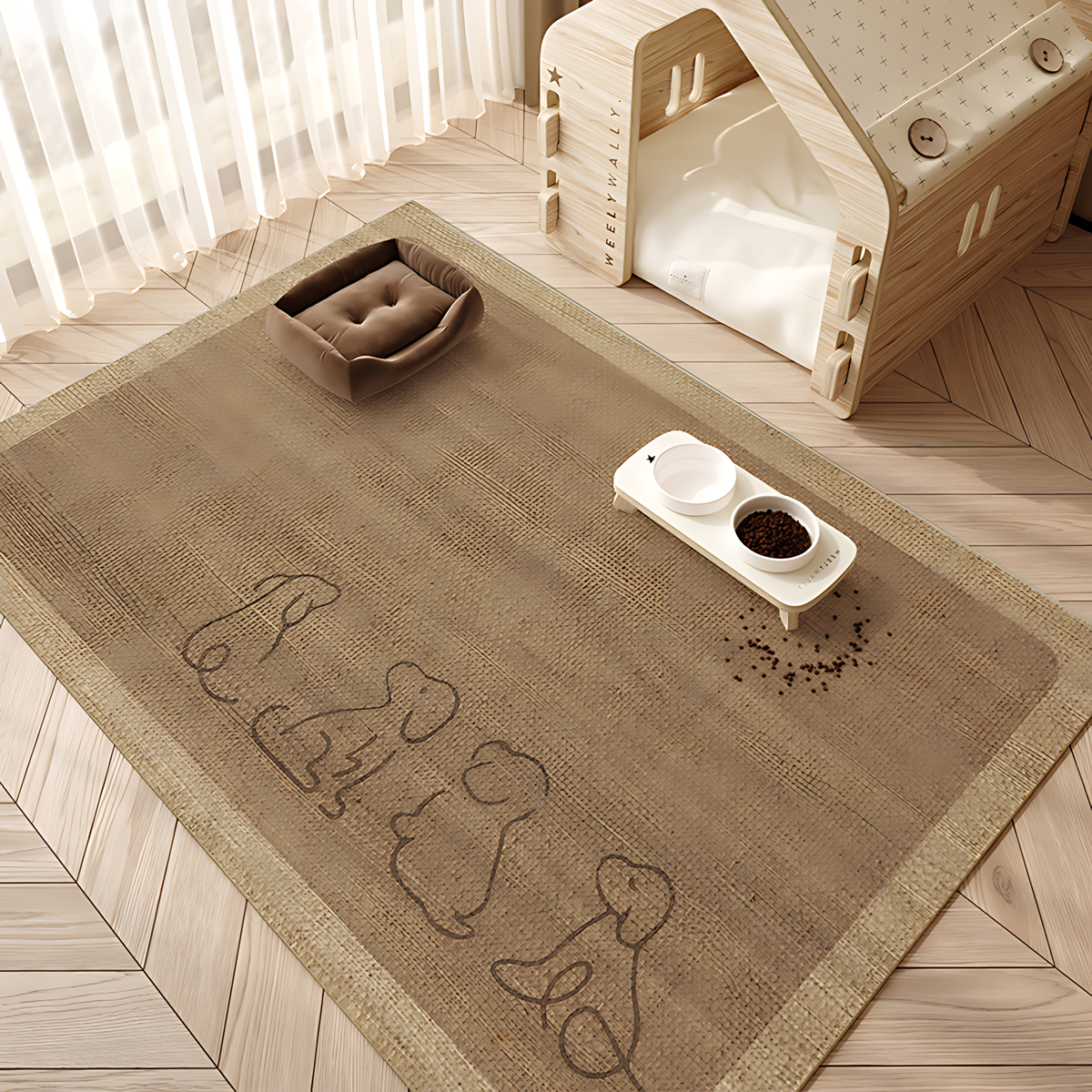 Pet supplies-Cat scratch and tear-resistant pet floor mat