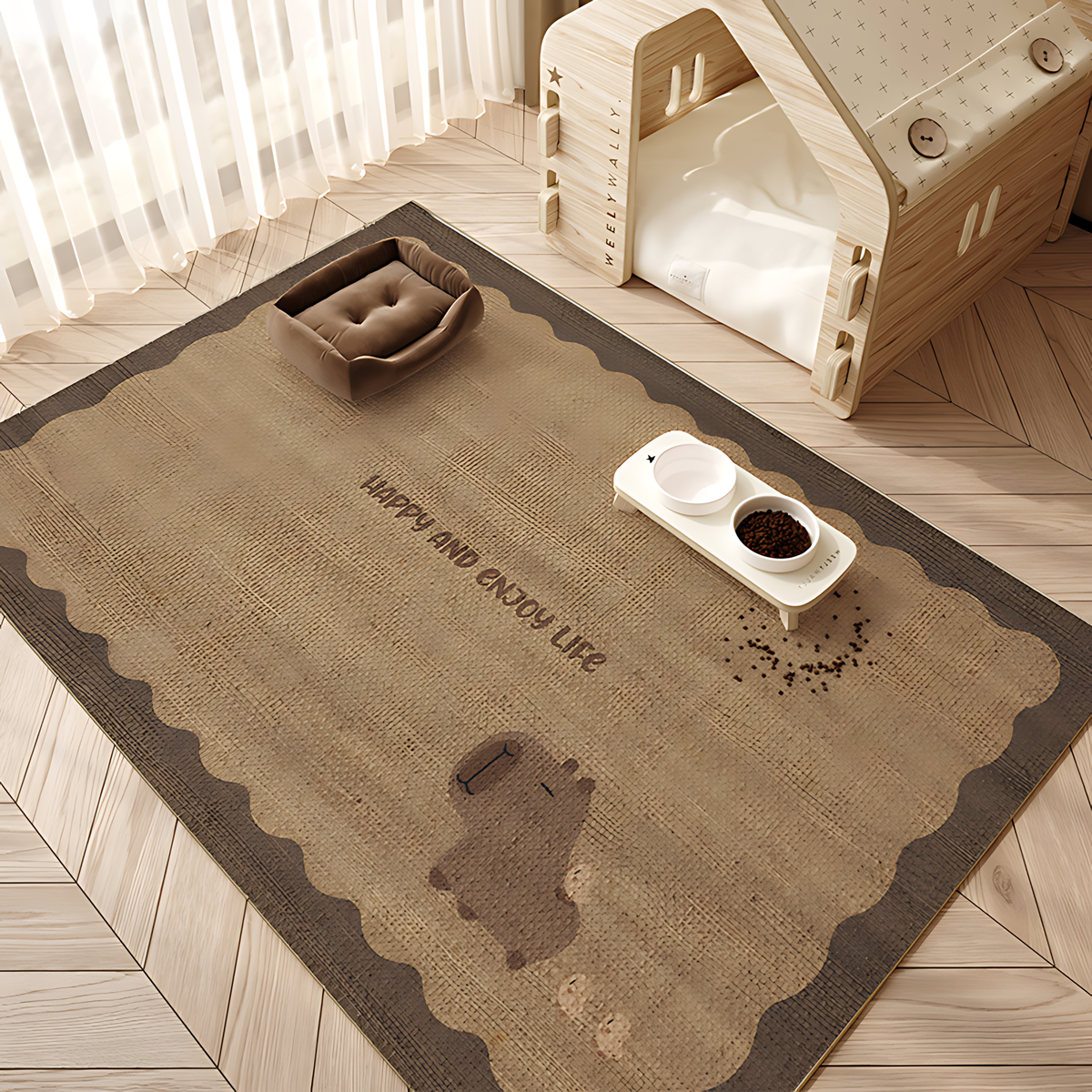 Pet supplies-Cat scratch and tear-resistant pet floor mat