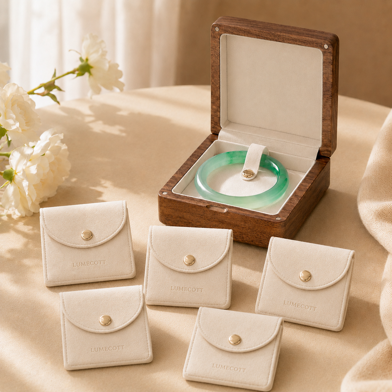 Black walnut wood bracelet box, jewelry storage box, gift box, high-end solid wood jadeite and gold bracelet box