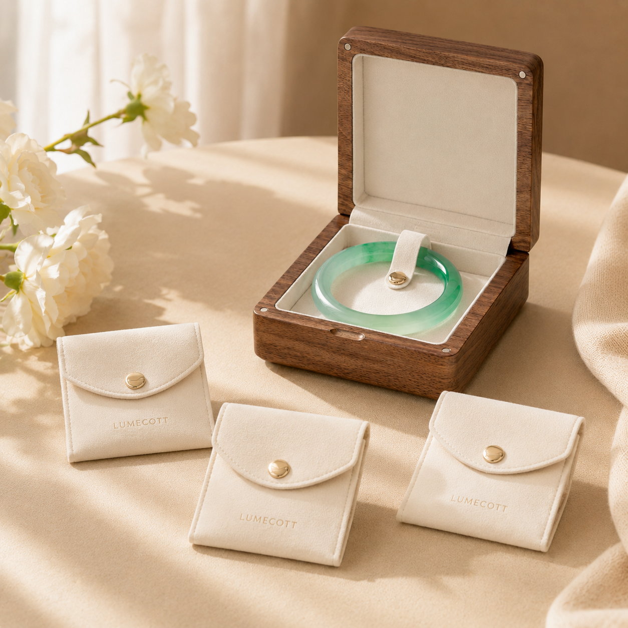 Black walnut wood bracelet box, jewelry storage box, gift box, high-end solid wood jadeite and gold bracelet box