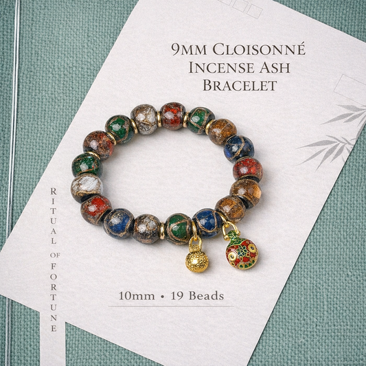 Incense Ash Glass Bead Bracelet - Incense Ash Glass · 10 mm