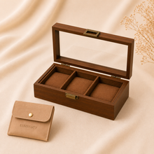 Wood-Grain Watch & Jewelry Display Case