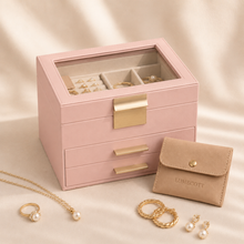 Three-Layer PU Window Jewelry Box