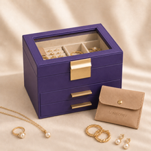 Three-Layer PU Window Jewelry Box
