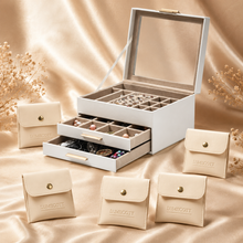 Three-Layer PU Window Jewelry Box