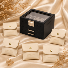 Three-Layer PU Window Jewelry Box