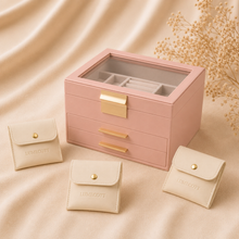Three-Layer PU Window Jewelry Box